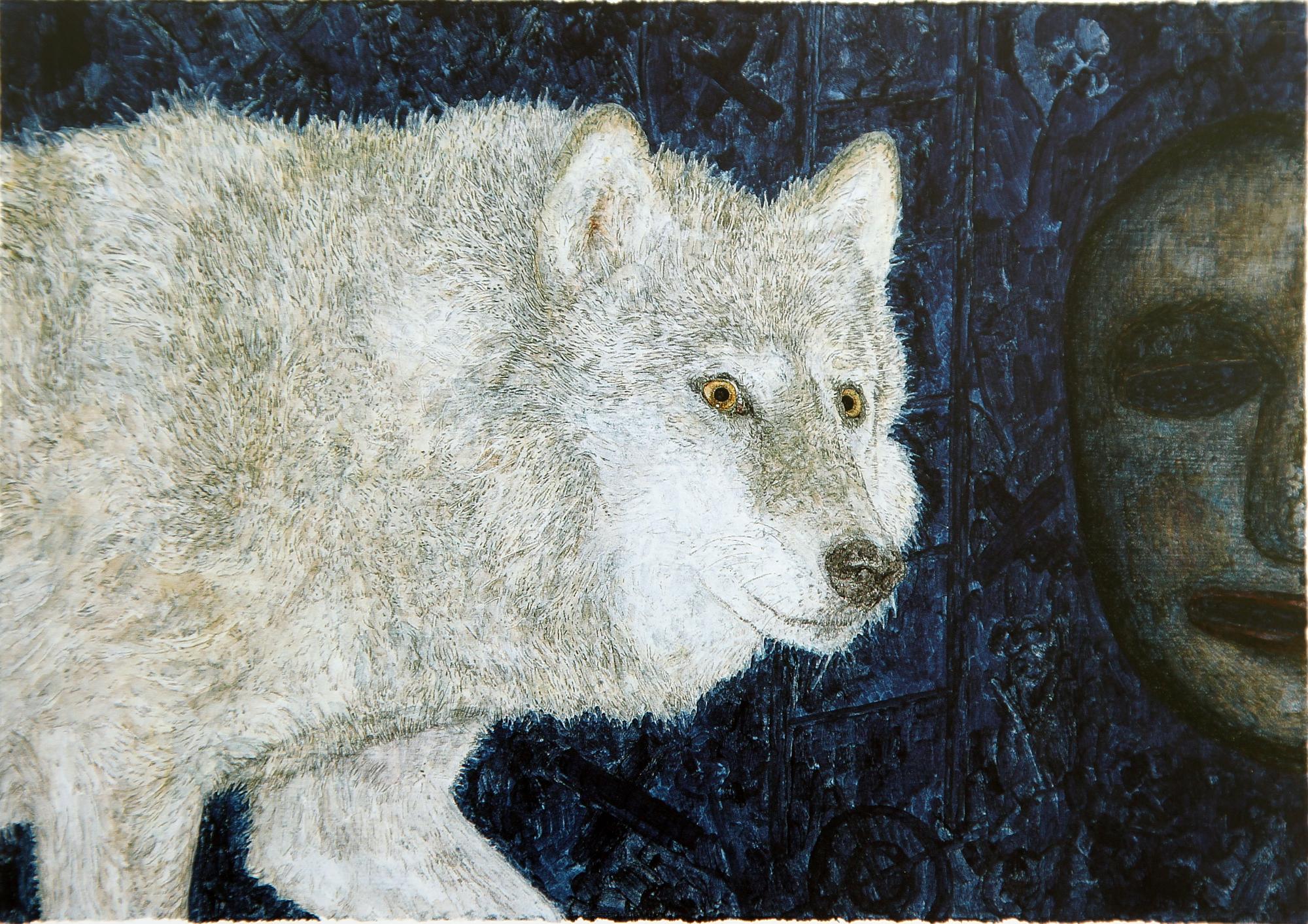 Elmar Peintner - NACHTBILD #1201 ALTER WOLF UND MASKE